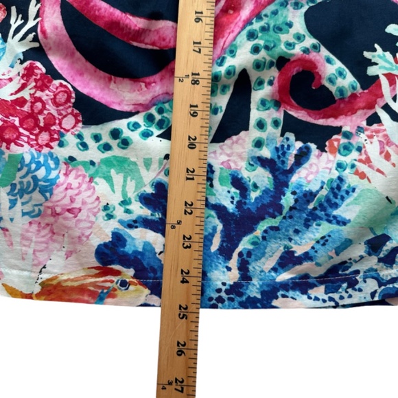 Modcloth Blue Ocean Marine Life Octopus Fish Print Mini A-Line Full Skirt Sz. 2X - Picture 11 of 15